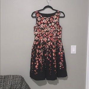 Gorgeous floral black and pink dress.